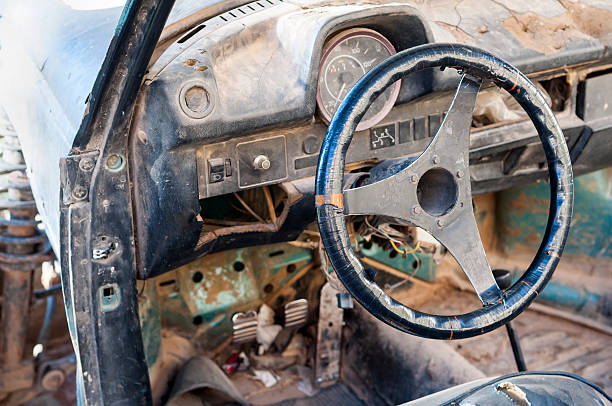 istock Steering wheel in old car in Lebanon 172340197