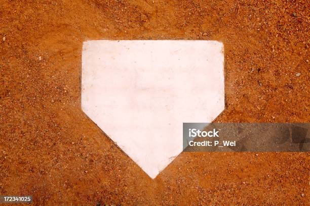 Home Plate In Baseball On Sand Stock Photo - Download Image Now - Home Base - Sports, Baseball - Sport, Base - Sports Equipment