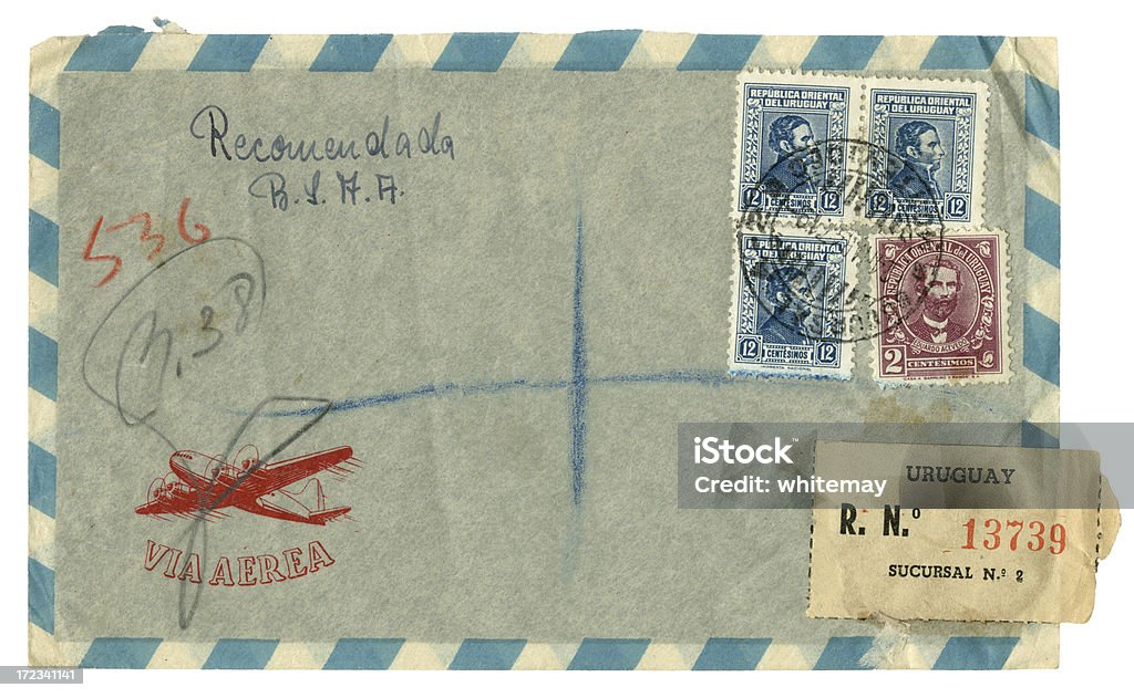봉투 메트로폴리스 우루과이, 1947 - 로열티 프리 0명 스톡 사진