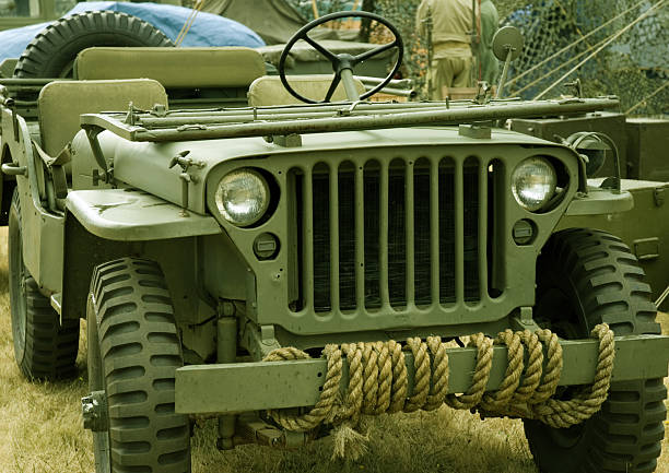 Old Military Vehicle Image of a World War II military vehicle -- the Jeep jeep 4x4 off road vehicle world war ii stock pictures, royalty-free photos & images