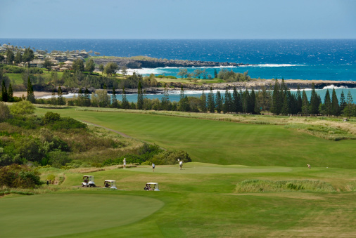 Golf Course Overlooking the Ocean on Kapalua Maui ...