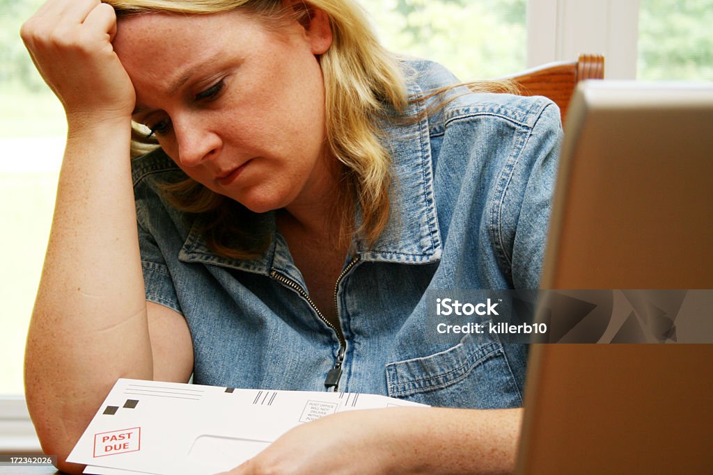 Rechnungen begleichen - Lizenzfrei Past Due - englischer Satz Stock-Foto