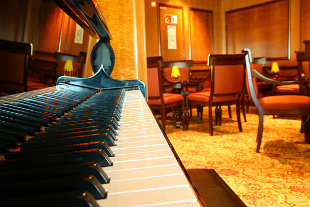 Piano lounge stock photo