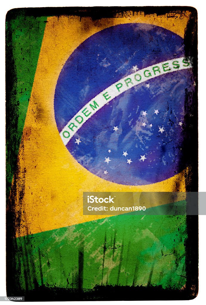 ブラジルの国旗 XXL - くしゃくしゃのロイヤリティフリーストックフォト