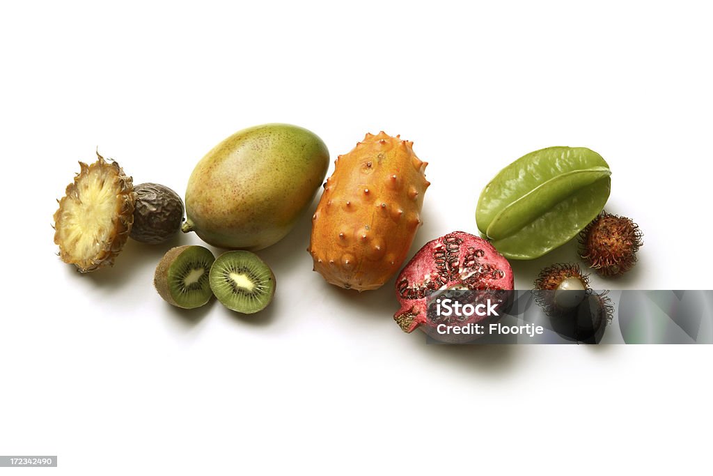 Frutas: Colección de Tropical - Foto de stock de Fondo blanco libre de derechos