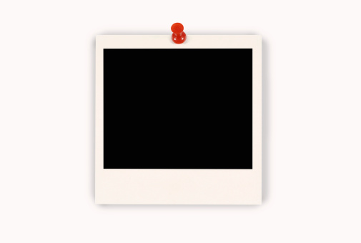 Blank instant print picture with red pushpin.  To see my complete collection of Polaroids please