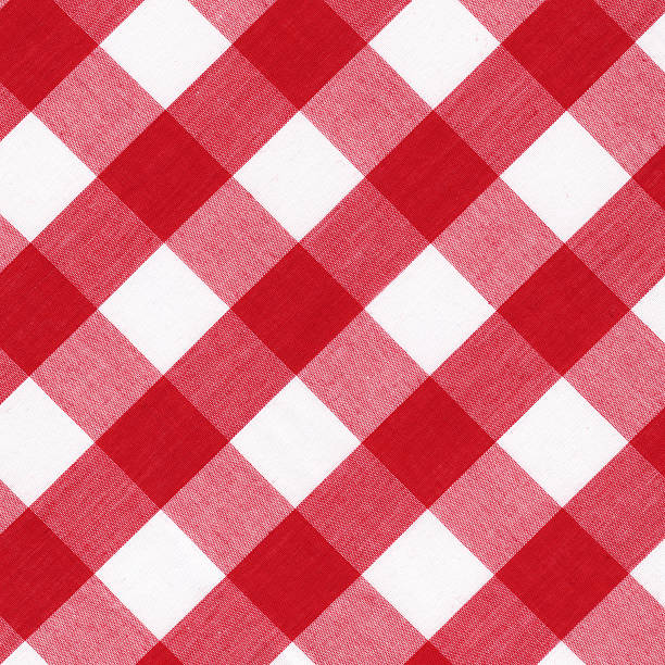 red and white gingham pattern stock photo