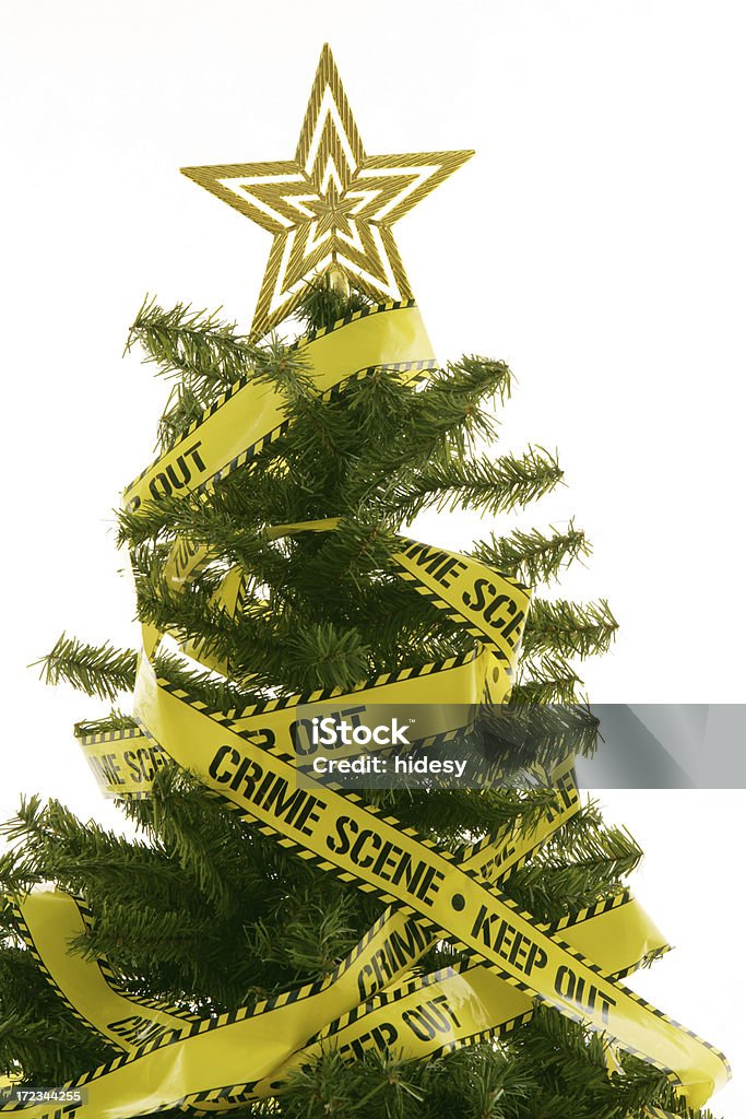 Cena do Crime investigador Árvore de Natal - Royalty-free Comemoração - Conceito Foto de stock