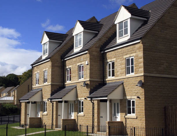 istock Modern suburban stone houses in a row 172344578
