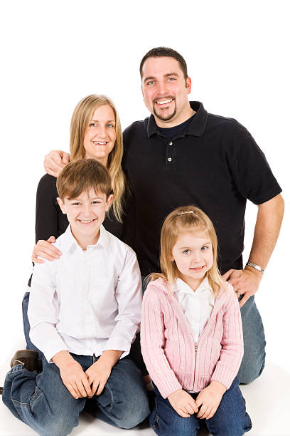 istock Family of Four on White 172345036