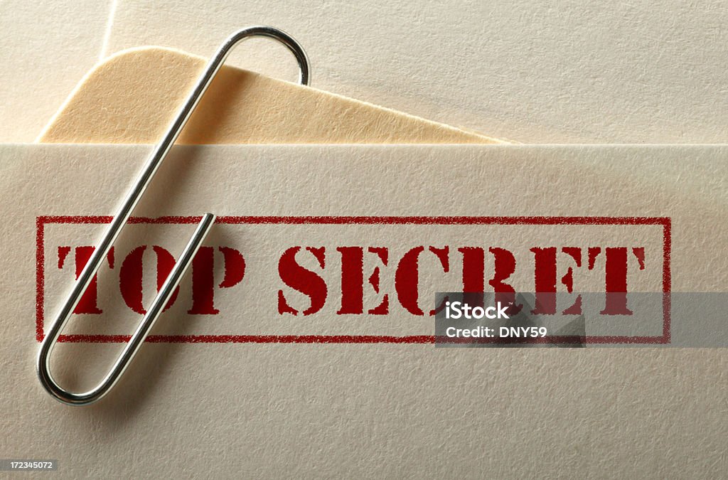 Top Secret File A top secret file. Top Secret - Single Word Stock Photo