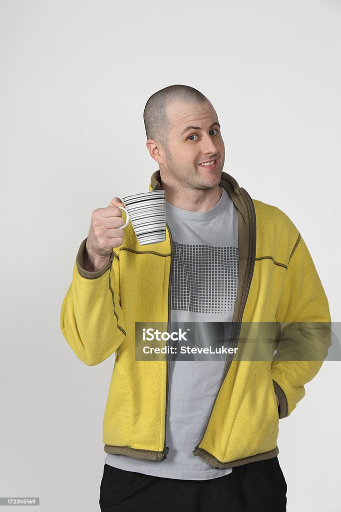 Godendo di caffè - Foto stock royalty-free di Abbigliamento casual