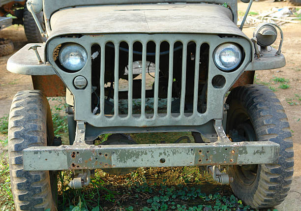 Military Jeep Vietnam War stock photo