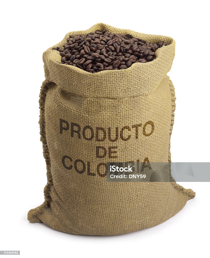 Bag of Beans Bag of coffee beans Burlap Sack Stock Photo