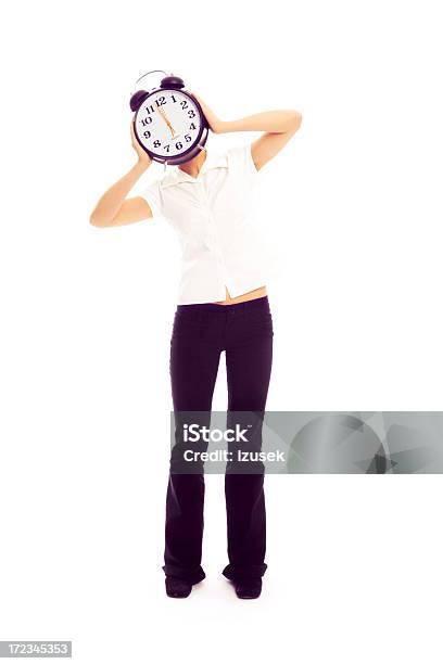Mulher De Relógio - Fotografias de stock e mais imagens de Adulto - Adulto, Agenda Pessoal, Cabeça Humana