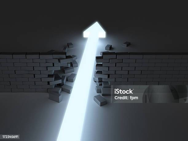 Break Through 2 Stock Photo - Download Image Now - Boundary, Breaking, Technology