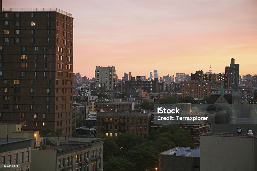 Manhattan Panorama w zmierzchu - Zbiór zdjęć royalty-free (Harlem)