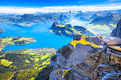 Lake Luzern aerial view from Pilatus peak