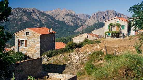 Small in Village in the mountains of corsica.