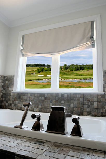 vorhänge - blinds showcase interior home decorating window stock-fotos und bilder