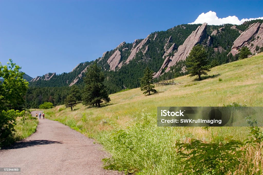 Hikers Flatiron - Foto de stock de Boulder - Colorado libre de derechos