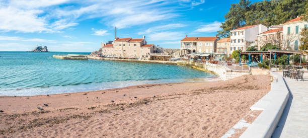 istock Town of Petrovac beach and coastline panoramic view 1723462733