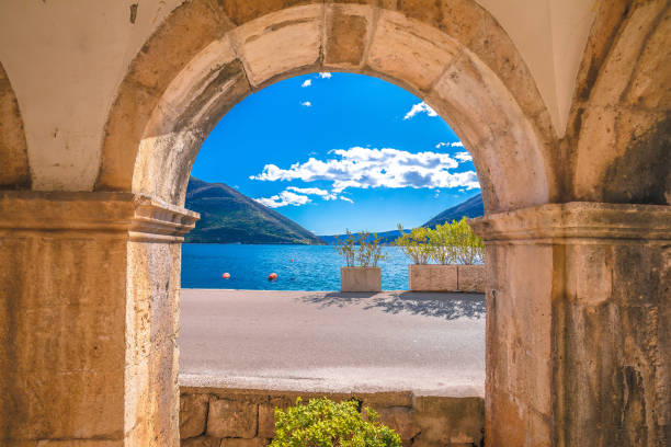 istock Kotor bay landscape through historic architecture arch 1723464303