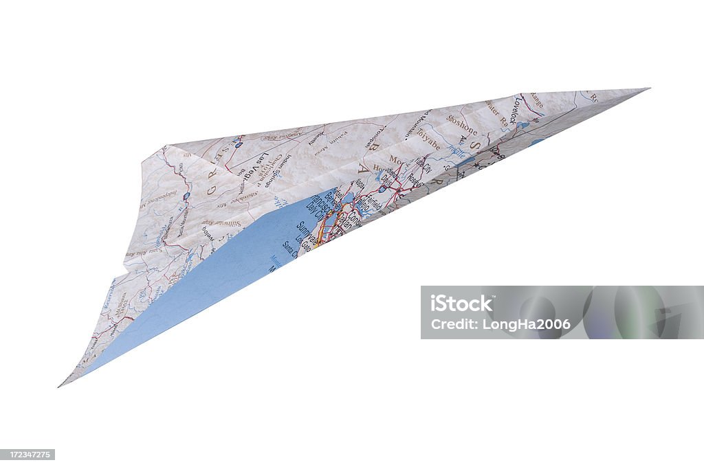 Map Paper Airplane  Aircraft Wing Stock Photo