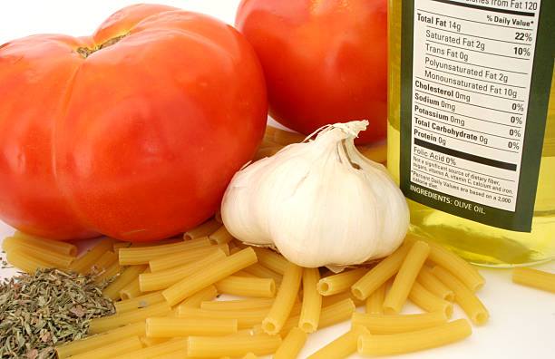 Ingredients for an Italian meal stock photo