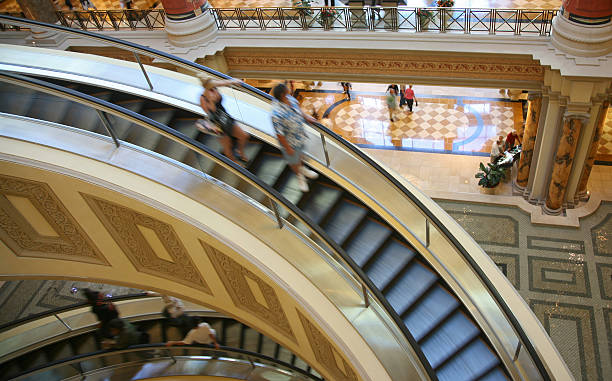 Escalator In Indoor Shopping Mall