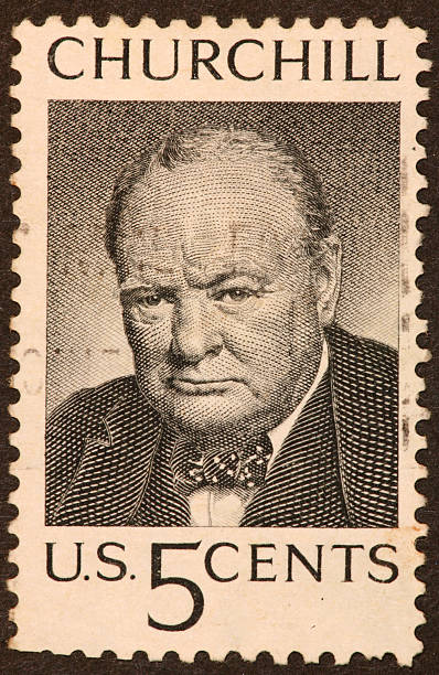 churchill briefmarke - winston churchill stock-fotos und bilder