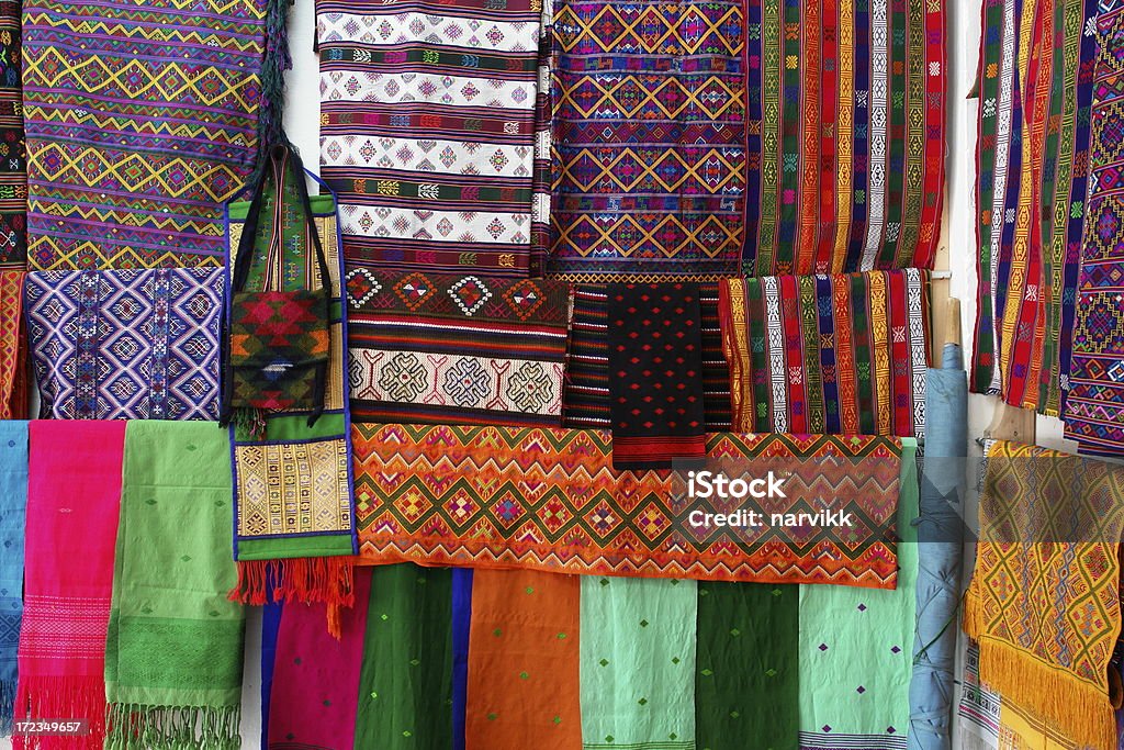Telas tradicional butanés - Foto de stock de Bután libre de derechos