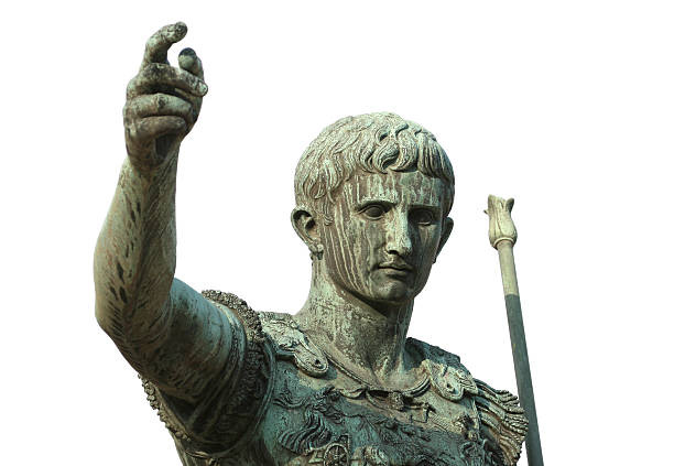 istock Portrait of Caesar Augustus isolated on white, Rome Italy 172350421