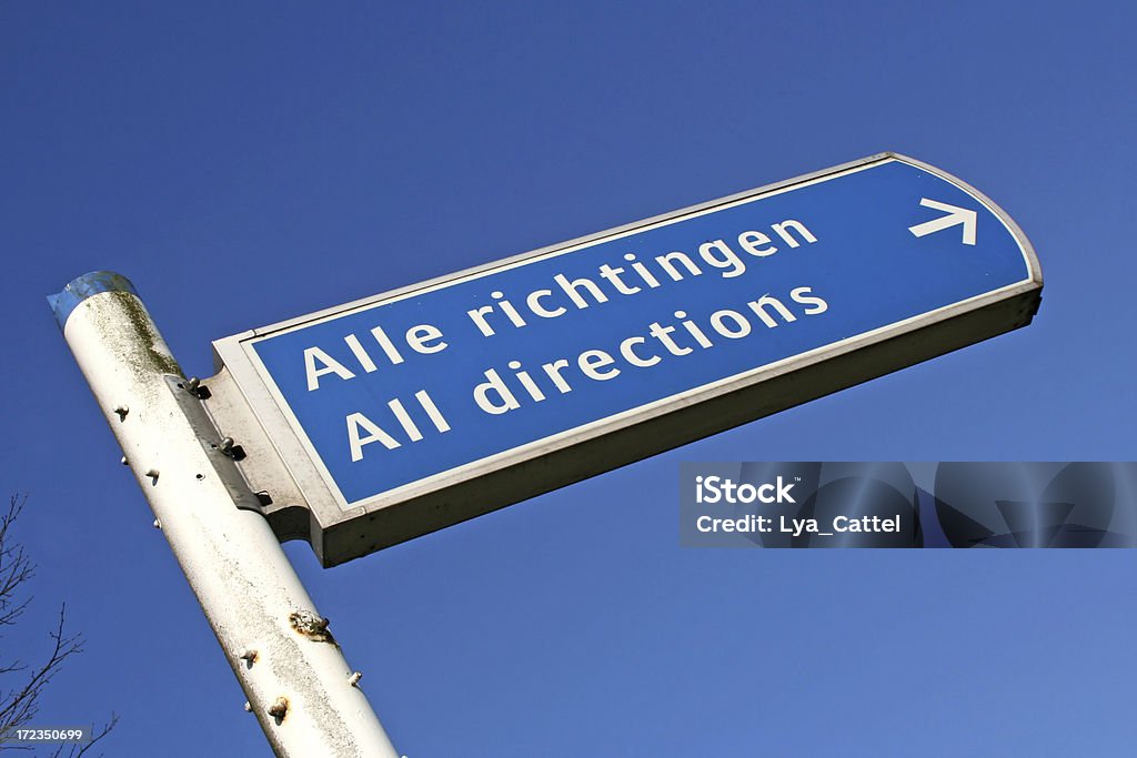 All direction sign "All direction sign, please see also my other images of traffic, control and road signs in my lightbox:" Advice Stock Photo