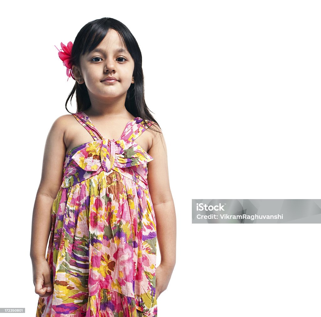 Fröhlich kleiner indische Mädchen, isoliert auf weiss - Lizenzfrei Kind Stock-Foto