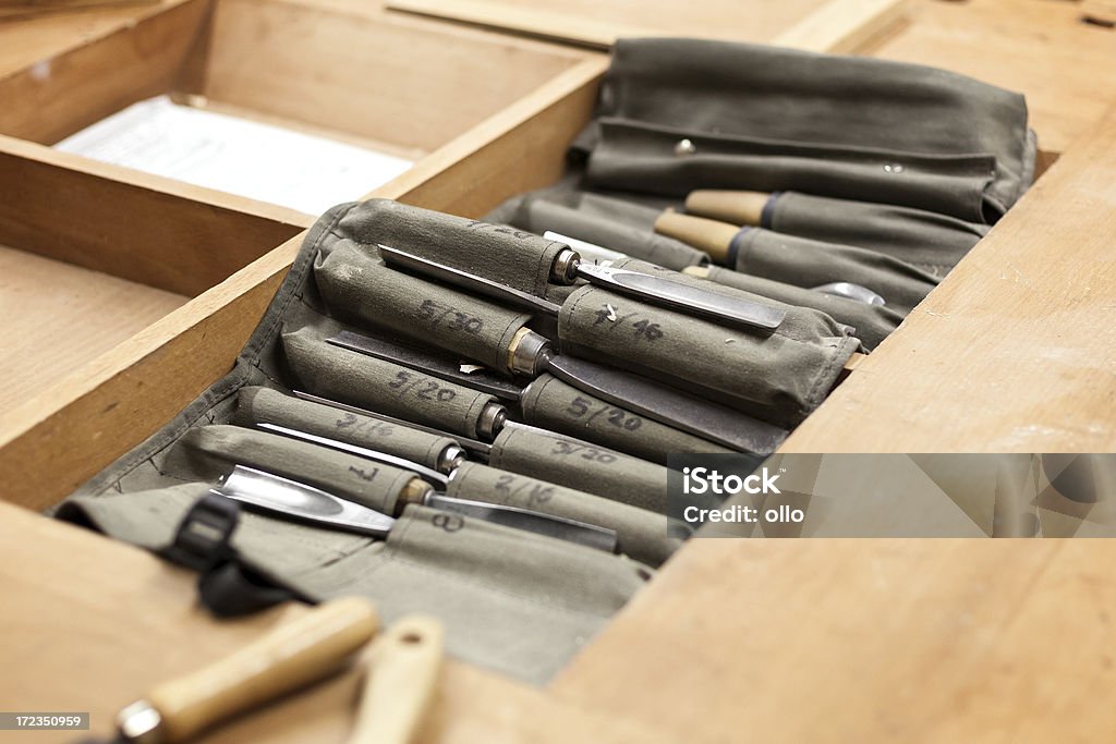 At the wood workshop Equipment at the wood workshop Carpentry Stock Photo