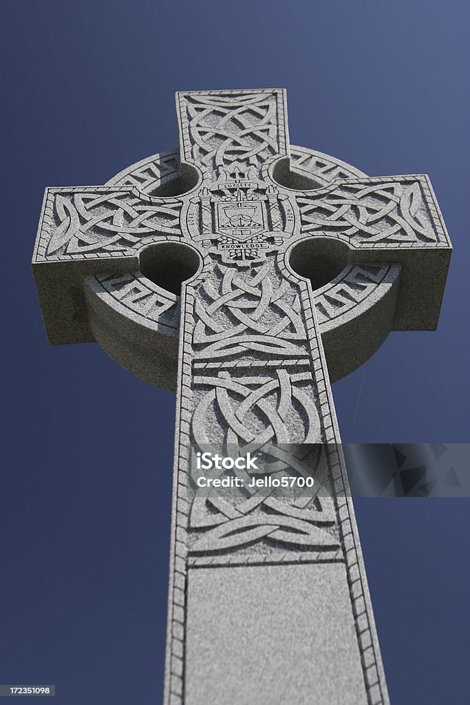 Celtic Cross III A Celtic Cross and a deep blue sky Blue Stock Photo