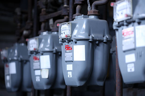 Natural Gas Meters stock photo