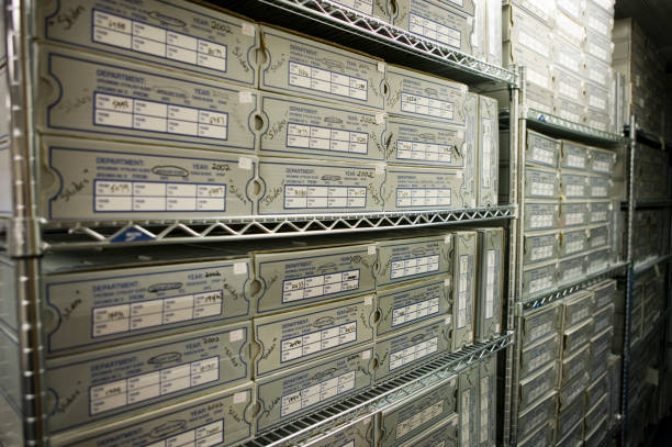 istock Store room full of boxed histology slides 172351493