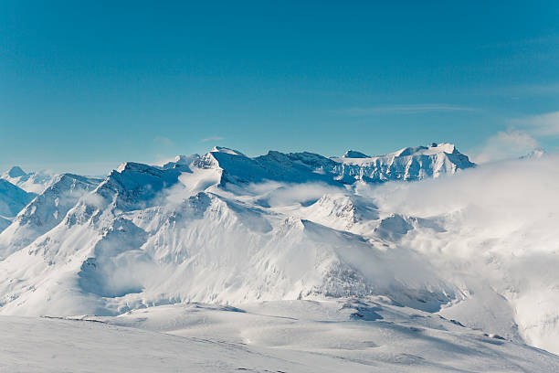 Winter landscape in Val d'Isere stock photo