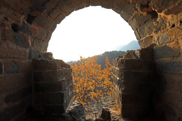 The Great Wall in China. The Great Wall and the beautiful clouds in the morning