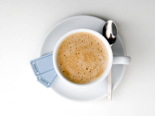 Coffee before the cinema stock photo