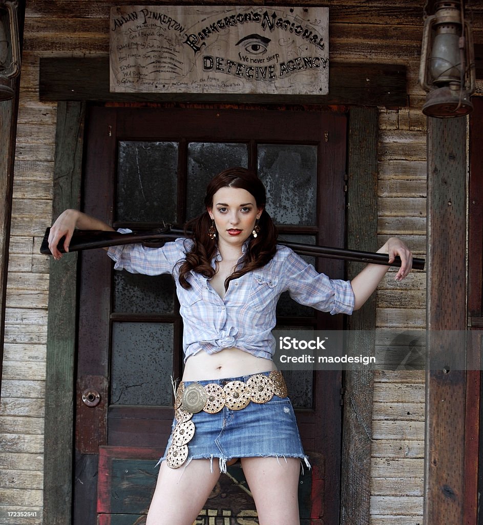 Western Dziewczyna z pistolet - Zbiór zdjęć royalty-free (Austin - Stan Teksas)