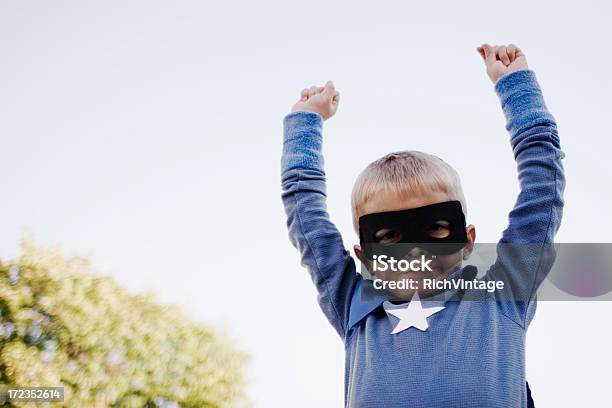 Ultimate Superhero Stock Photo - Download Image Now - Arms Raised, Autumn, Blond Hair