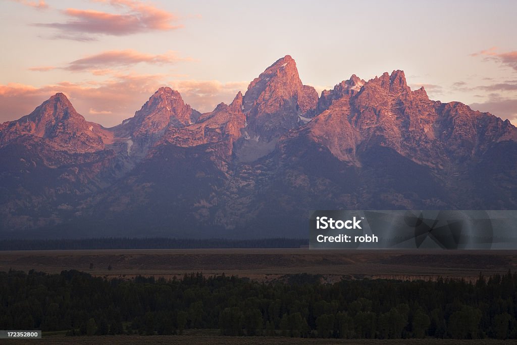 Grand Tetons primeira luz - Royalty-free Amanhecer Foto de stock