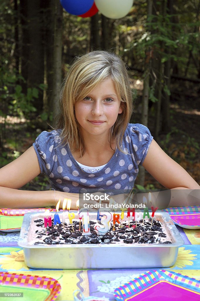 New Teen Girl celebrates her thirteenth birthday. A teen is born ! Birthday Stock Photo