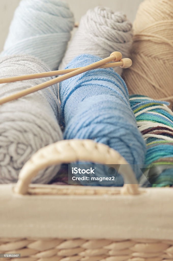 Nadeln und Wolle - Lizenzfrei Bildschärfe Stock-Foto