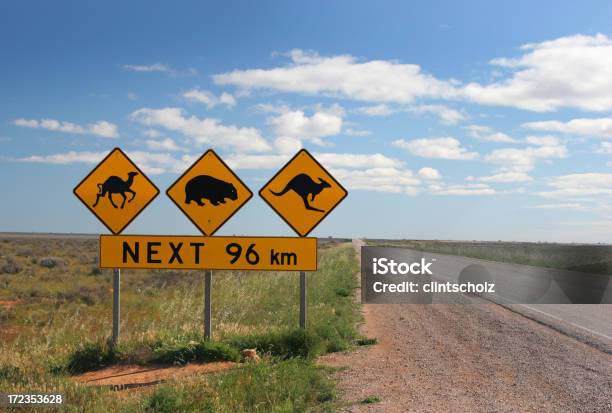 Aussie Australijski Outback - zdjęcia stockowe i więcej obrazów Znak drogowy - Znak drogowy, Australia, Nizina Nullarbor
