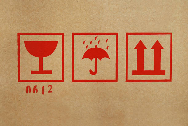 istock Shipping icons on cardboard box 172353921