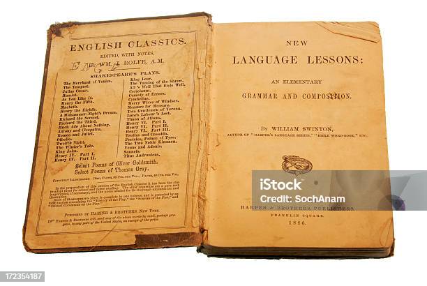 Nuove Lezioni Di Lingua 1886 Inglese Libro - Fotografie stock e altre immagini di Anno 1886 - Anno 1886, Antico - Condizione, Antico - Vecchio stile